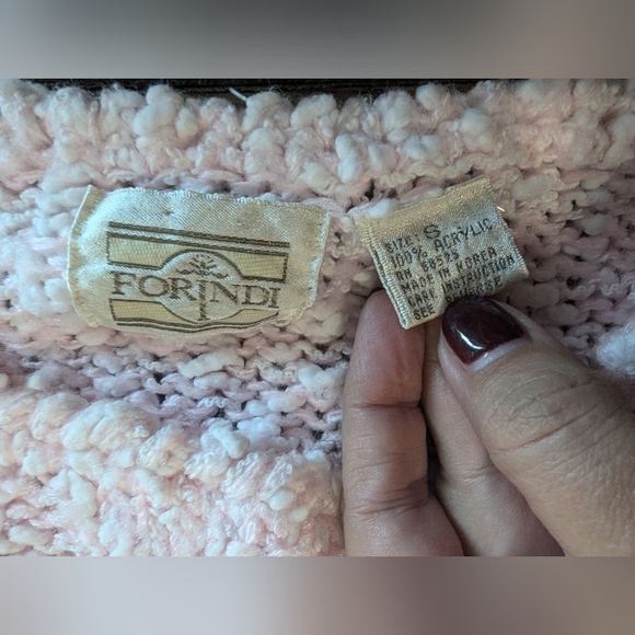 Forindi Women's 100% Acrylic Soft Pastel Rainbow Thick Striped Sweater Sz Small - Picture 6 of 14